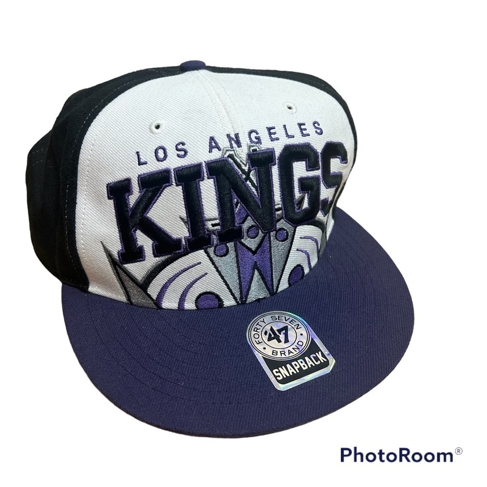 Los Angeles Kings ‘47 SnapBack Hat NHL New Black White Adjustable